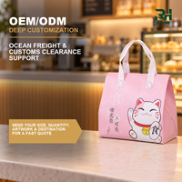 Sac isotherme non tissé pour plats à emporter avec doublure en aluminium, impression personnalisée pour bento, déjeuner, collations, livraison de restaurant