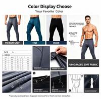 Pantalon de compression intégral pour homme en nylon et élasthanne, taille élastique, fin, chaud, coupe ajustée, automne-hiver, sous-vêtement antibactérien