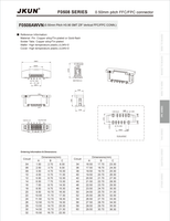 Connecteur FFC/FPC vertical multi-circuits CviLux CF20 polyvalent F0508AWVN, pas de 0,50 mm, H3.9, SMT, ZIF, mâle/femelle, alliage de cuivre