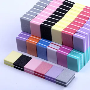 Nail File Buffer Block Double-sided Mini Nail File Blocks Colorful Sponge Nail Polish Sanding Buffer Strips Polishing Manicure Tools Nail Buffer