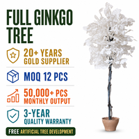 Plante artificielle de Ginkgo, faux arbre à feuilles argentées, feuillage réaliste d'automne, décoration pour bureau et restaurant, fabricant en gros