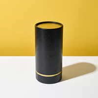 Tube en papier vide de 100 ml pour parfum, boîte cadeau, emballage rond pour cosmétiques et soins de la peau, boîte à parfum cylindrique en cuir noir de luxe de 30 ml