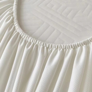 Protège-<span class=keywords><strong>matelas</strong></span> imperméable en TPU blanc avec dos anti-acariens et anti-bactéries, imprimé sur mesure, élastique et lavable en machine - Product Image 3