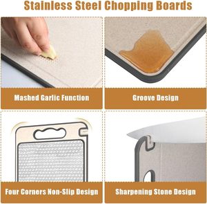 Double-Sided Wheat Straw Plastic Cutting Board with <b>Meat</b> Thawing Chopping Sharpener Garlic <b>Grinder</b>-Eco-Friendly Dishwasher Safe - Product Image 3