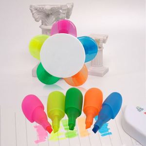 2026 Hot Sale Petal-shaped <b>White</b> Highlighter <b>Pen</b> for Kids with Five Colors - Product Image 5