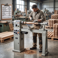 Tour à bois 900W, 300-3800 tr/min, vitesse variable, portée de tournage 310mm, pour la fabrication de coupes et d'articles sur mandrin en atelier