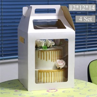 Grandes boîtes à gâteaux personnalisées 10x10x12 avec fenêtres et plateaux à gâteaux