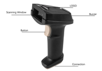 Lecteur de codes-barres QR DM IP52 en gros, codes-barres, connexion sans fil, longue portée, scanner de codes-barres 1D 2D A-9548SR