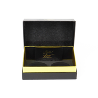 Scatola Regalo di Lusso per Caviale Personalizzata Biodegradabile con Coperchio Ribaltabile in Carta Nera Opaca e Inserto in EVA