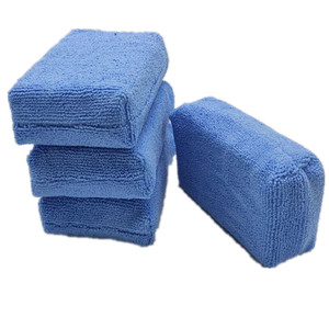 Éponge applicatrice rectangulaire en microfibre <span class=keywords><strong>pour</strong></span> detailing automobile, tampon de lavage et de polissage 13x9x4cm - Product Image 1