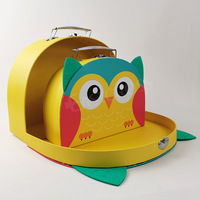 Vente en gros de boîtes de valises en forme de hibou en carton boîte-cadeau mini valises en papier pour enfants