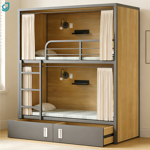 Двухъярусная металлическая кровать Jingchen по низкой цене, высокого качества, для студентов, для школ и общежитий - Product Image 4