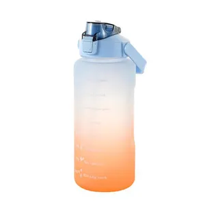 Botol Air Olahraga 2000Ml, Botol Air Plastik Jumlah Besar 2L, Botol Air Plastik untuk Olahraga Kebugaran GYM, Olahraga