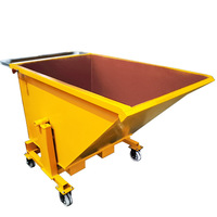 Conteneur basculant en acier HSE-30W Hualong Stone Machinery pour déchets, monté sur chariot élévateur, à profil bas, avec trémie auto-vidante
