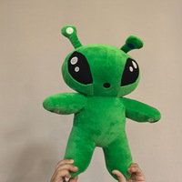 Peluche géante verte en polyester Alien aux grands yeux, compagnon de sommeil, oreiller, poupée 35 cm pour garçons et filles, cadeau d'anniversaire transfrontalier