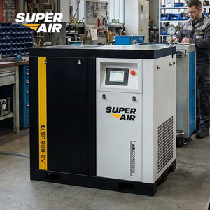 เครื่องอัดอากาศแบบสกรูพกพา Super Air 7.5KW/10HP 220V พร้อมระบบ PM VSD ประหยัดพลังงาน เสียงเบา พร้อมเครื่องทำลมแห้ง สำหรับโรงรถและงานพ่นสีรถยนต์ DIY - Product Image 1
