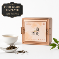 Boîte en fer blanc rectangulaire rouge anti-humidité avec couvercle à fermoir métallique pour le stockage du thé, logo personnalisé, vente en gros, boîte en fer blanc rectangulaire scellée