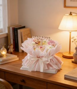 Ensemble de décoration de gâteau pour la Fête des Mères, carte décorative en bois exprimant la gratitude pour la Fête des Mères, artisanat en bois - Product Image 6