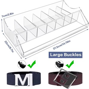 Rak Penyimpanan Sabuk Akrilik Transparan 7 Slot Ramah Lingkungan Modern, Dapat Didaur Ulang, Multi-Kompartemen, untuk Memajang Aksesoris - Product Image 4