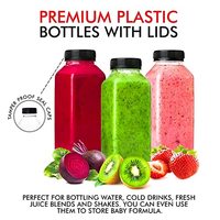 Bouteilles carrées françaises MAYSURE 12 oz en PET de qualité alimentaire, bouteilles en plastique jetables avec bouchon à vis pour jus et thé au lait