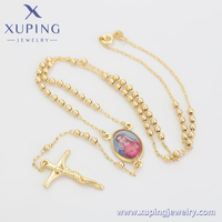 14N2311801 Bijoux XUPING Vierge Marie tendance Bijoux en cuivre plaqué or 14 carats Colliers pour pièces de monnaie Collier à chaîne en croix