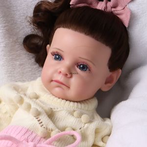 Bambola rinata in Silicone platino verniciata da 20 "con abbigliamento appesantito in Silicone per tutto il corpo rinascita per bambini capelli lunghi radicati da 3.5kg - Product Image 3