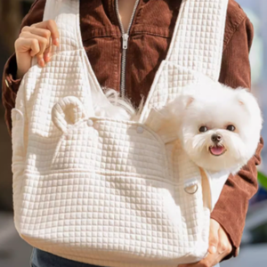 Lüks küçük evcil hayvan taşıyıcı torba özelleştirilebilir taşınabilir su geçirmez göğüs sırt çantası hayvan desen yapılmış pamuklu kumaş köpek seyahat - Product Image 2