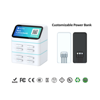 Estación de Carga Móvil con Código QR de 4-16 Ranuras para Alquiler, con Carga para Laptop y Micrófono, Salida de 60W, HeyCharge, Gran Venta 2025