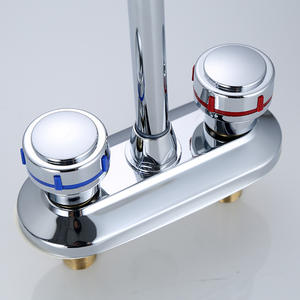 Grifo de Lavabo Chenlu de 2 Manijas, Montado en el Encimera, con Válvula de Cerámica y Acero Inoxidable - Product Image 4