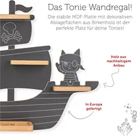 Support mural en bois en forme de bateau pour Toniebox, personnalisé en usine, pour enfants, Allemagne, présentoir de poupées, rangement suspendu multi-niveaux pour enfants