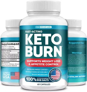 Keto kapsul BHB murni, Keto Keto cepat, kapsul penurun berat badan, meningkatkan energi, Label pribadi