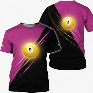 Camiseta de manga corta S.Q.F para hombre, con estampado 3D de transferencia térmica, rosa intenso/negro, diseño diagonal con anillo luminoso y líneas cruzadas, estilo vintage. - Product Image 2