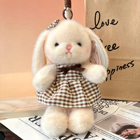 Gantungan Kunci Boneka Kelinci Lucu Super Lembut, Mainan Boneka Kelinci Ukuran Genggaman Tangan, Teman Meja, Gantungan Tas, Liontin Ransel, Gantungan Kunci, Penghilang Stres