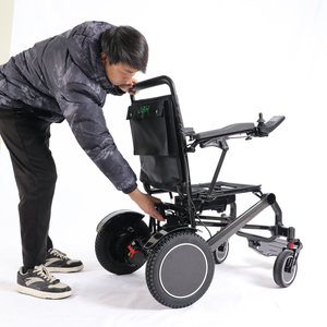 Khung gấp Xe Lăn Điện cường độ cao sợi carbon đen kim loại hộp carton CE xe lăn phụ kiện 6 km/h lớp II - Product Image 1