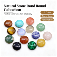 Cabochon rond en pierre naturelle, 12 couleurs, pierre polie en forme de dôme pour la fabrication de bagues, pendentifs et bijoux DIY