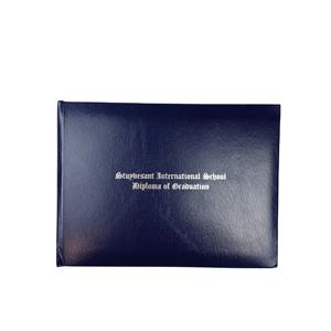 Porte-documents en cuir PU bleu marine A4 vierge personnalisable pour diplôme universitaire avec logo - Product Image 3