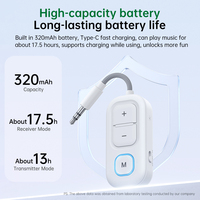 Adaptateur audio sans fil rechargeable portable JS18, émetteur et récepteur Bluetooth