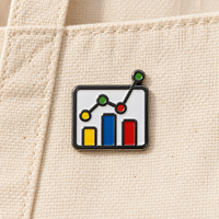 Épinglette en émail personnalisée avec signe dollar jaune, badge rond en métal pour les promotions bancaires et les cadeaux d'événements