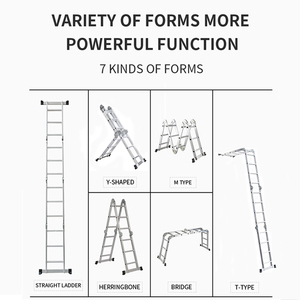 18Ft. Échelle multi-positions en aluminium MPXA de conception moderne <span class=keywords><strong>330</strong></span> Lbs. Capacité de charge Pliage EN131 Certifié Type <span class=keywords><strong>IA</strong></span> Duty Rating - Product Image 2