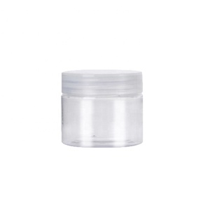 Clear 8oz round plastic jar empty cosmetic jar plastic cosmetic container eye cream jar from China