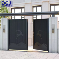 Portail battant de villa et portail extérieur en aluminium moderne pour jardin, avec peinture couleur personnalisée et système électrique automatique