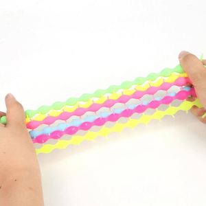 TPR Stress-Relief Elastic Venting Colorful Noodle-Like Ropes, Stretchable Smooth Caterpillar-Shaped <b>Bracelets</b> - Product Image 6