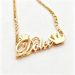 Set di Collana e Orecchini Duoying con Corona da Regina a Doppio Strato, <span class=keywords><strong>Nome</strong></span> Personalizzato, Placcato Oro in Acciaio Inossidabile, Gioielli Bestseller all'Ingrosso - Product Image 4