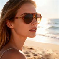 LBAshades 9068S Lunettes de soleil polarisées surdimensionnées rétro, monture tendance, verres dégradés UV400, lunettes de soleil vintage pour femmes