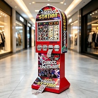 Distributeur automatique d'autocollants de tatouage style japonais à 4 sorties, fonctionnant à pièces et avec distributeur de cartes, pour centre de jeux