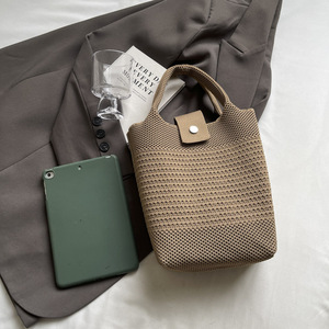 Minimalist <b>Knit</b> Tote <b>Bag</b> Ins Style Niche Women Handbag New Fashion Casual Shoulder Shopping <b>Bag</b> For Daily Outdoor Use - Product Image 4