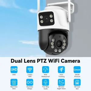 ICsee Outdoor 6MP Dual Lens Drahtlose PTZ CCTV-Kamera IP 6MP Überwachungs kameras verfolgen WiFi Mini Dual Lens Linkage Netzwerk kamera