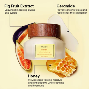 Crema facial de larga duración de etiqueta privada para piel seca Miel de ceramida ultra hidratante y antioxidante infundida con perla y manteca de karité - Product Image 4
