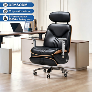 Fauteuil de Direction Moderne en Cuir PU avec Appui-tête Réglable, Roulettes Pivotantes et Design Multifonctionnel pour Usage Domestique et Commercial - Product Image 1