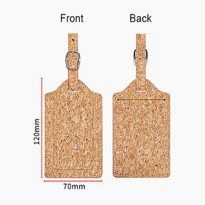 Étiquette de bagage en cuir portable de luxe en liège PU, porte-badge pour cadeaux d'affaires et promotionnels - Product Image 4